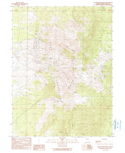 United States Geological Survey Big Bald Mountain, NV (1990, 24000-Scale) digital map