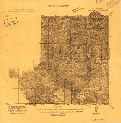 United States Geological Survey Big Bar And Vicinity, CA (1911, 192000-Scale) digital map