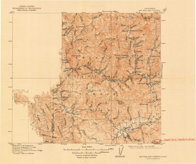 United States Geological Survey Big Bar And Vicinity, CA (1915, 250000-Scale) digital map