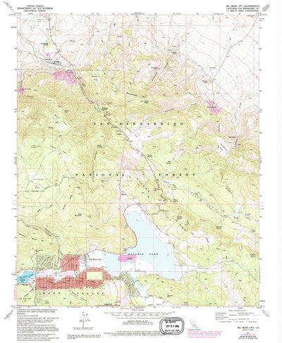 United States Geological Survey Big Bear City, CA (1971, 24000-Scale) digital map
