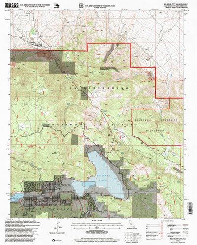 United States Geological Survey Big Bear City, CA (1996, 24000-Scale) digital map