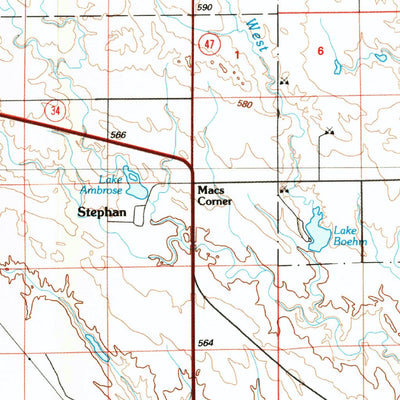 United States Geological Survey Big Bend Dam, SD (1985, 100000-Scale) digital map