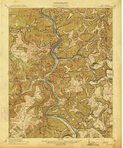 United States Geological Survey Big Bend, WV (1914, 62500-Scale) digital map