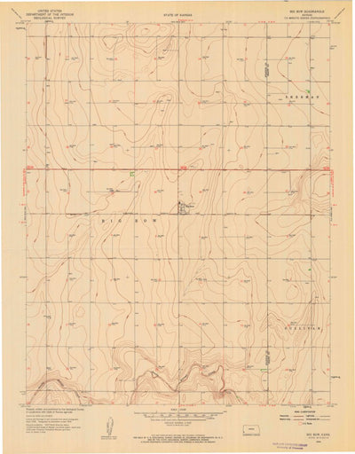 United States Geological Survey Big Bow, KS (1959, 24000-Scale) digital map