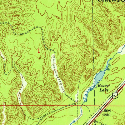 United States Geological Survey Big Bradford Lake, MI (1951, 24000-Scale) digital map