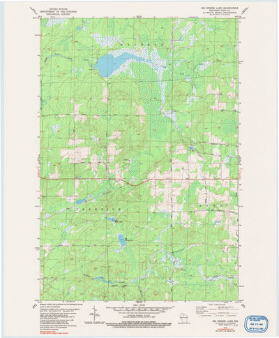 United States Geological Survey Big Briens Lake, WI (1979, 24000-Scale) digital map