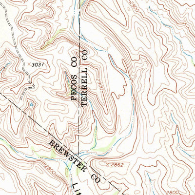 United States Geological Survey Big Brindle Canyon, TX (1968, 24000-Scale) digital map