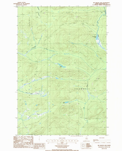 United States Geological Survey Big Brook Lake, ME (1986, 24000-Scale) digital map