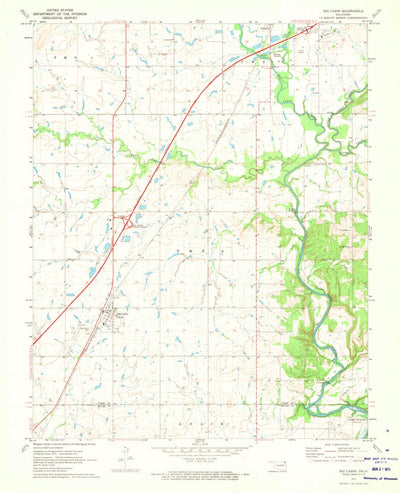 United States Geological Survey Big Cabin, OK (1971, 24000-Scale) digital map