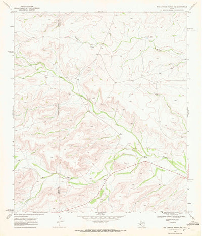 United States Geological Survey Big Canyon Ranch NE, TX (1969, 24000-Scale) digital map