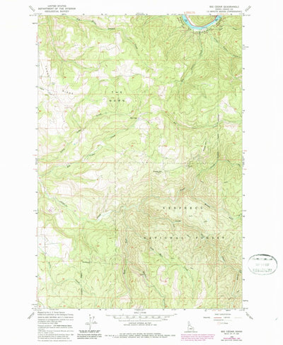 United States Geological Survey Big Cedar, ID (1966, 24000-Scale) digital map