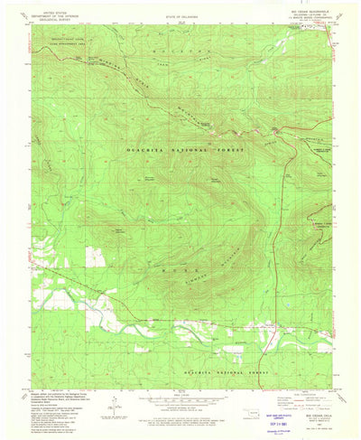 United States Geological Survey Big Cedar, OK (1981, 24000-Scale) digital map