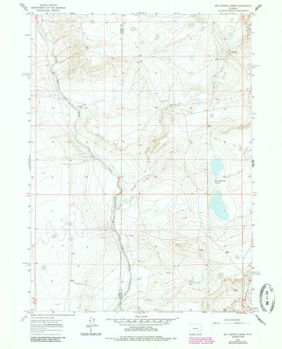 United States Geological Survey Big Charlie Lakes, WY (1961, 24000-Scale) digital map