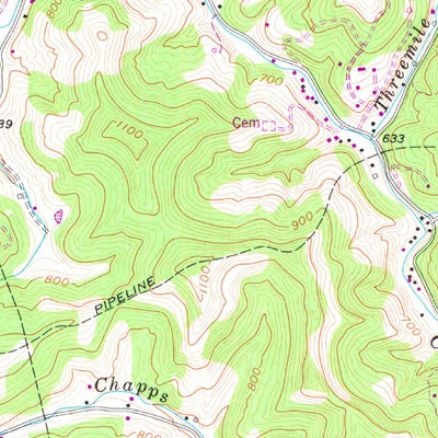 United States Geological Survey Big Chimney, WV (1958, 24000-Scale) digital map