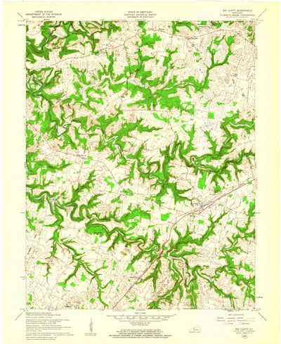 United States Geological Survey Big Clifty, KY (1960, 24000-Scale) digital map