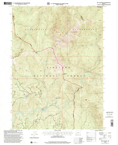 United States Geological Survey Big Craggies, OR (1998, 24000-Scale) digital map