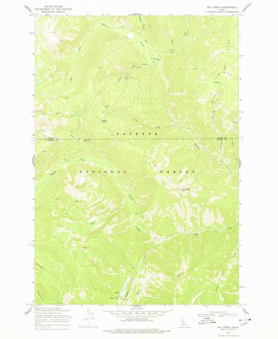 United States Geological Survey Big Creek, ID (1969, 24000-Scale) digital map