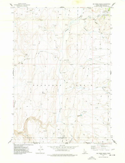 United States Geological Survey Big Creek Ranch, ID (1977, 24000-Scale) digital map