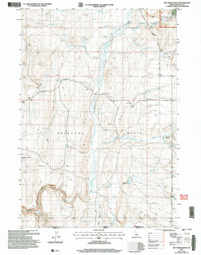 United States Geological Survey Big Creek Ranch, ID (2001, 24000-Scale) digital map