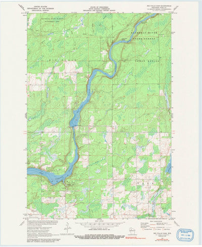 United States Geological Survey Big Falls Dam, WI (1971, 24000-Scale) digital map