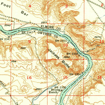 United States Geological Survey Big Foot Butte, ID (1948, 62500-Scale) digital map