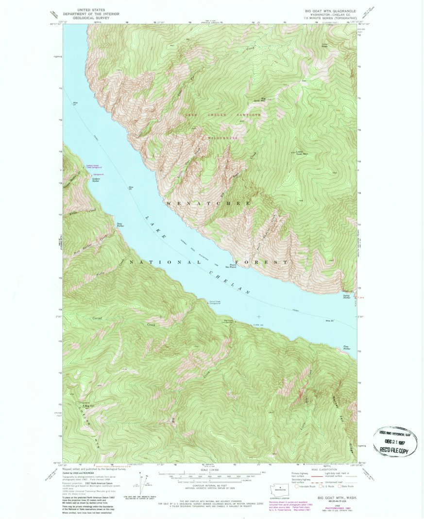 Big Goat Mountain, WA (1968, 24000-Scale) Map by United States ...