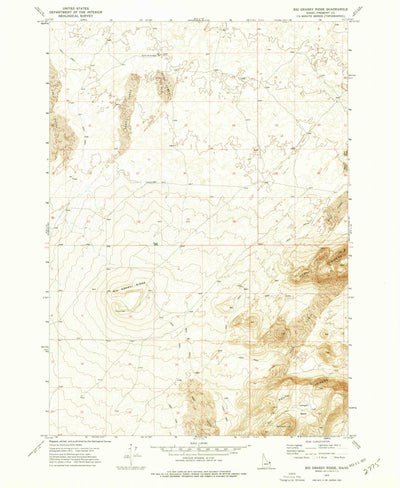 United States Geological Survey Big Grassy Ridge, ID (1972, 24000-Scale) digital map