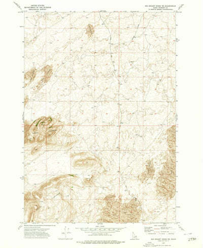 United States Geological Survey Big Grassy Ridge SE, ID (1972, 24000-Scale) digital map