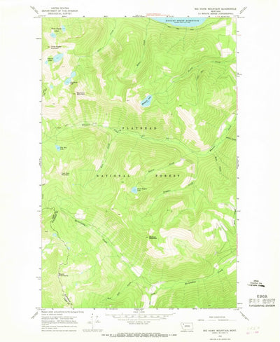 United States Geological Survey Big Hawk Mountain, MT (1964, 24000-Scale) digital map