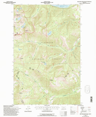United States Geological Survey Big Hawk Mountain, MT (1994, 24000-Scale) digital map