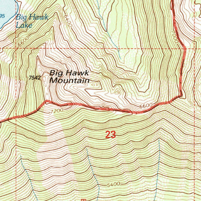 United States Geological Survey Big Hawk Mountain, MT (1994, 24000-Scale) digital map