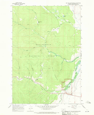 United States Geological Survey Big Hole Battlefield, MT (1966, 24000-Scale) digital map