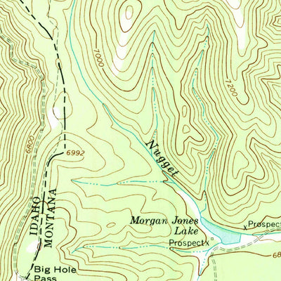 United States Geological Survey Big Hole Pass, ID-MT (1966, 24000-Scale) digital map