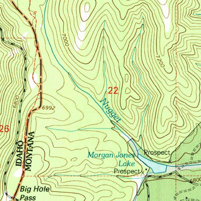 United States Geological Survey Big Hole Pass, ID-MT (1997, 24000-Scale) digital map