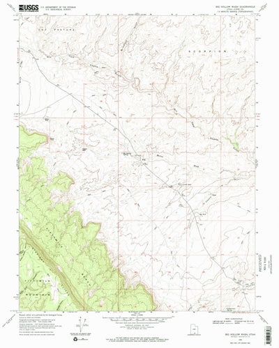 United States Geological Survey Big Hollow Wash, UT (1968, 24000-Scale) digital map