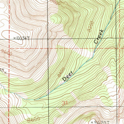 United States Geological Survey Big Horn Mountain, MT (1988, 24000-Scale) digital map