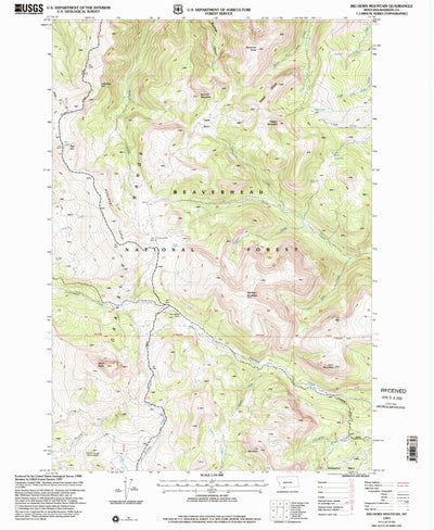 United States Geological Survey Big Horn Mountain, MT (1997, 24000-Scale) digital map