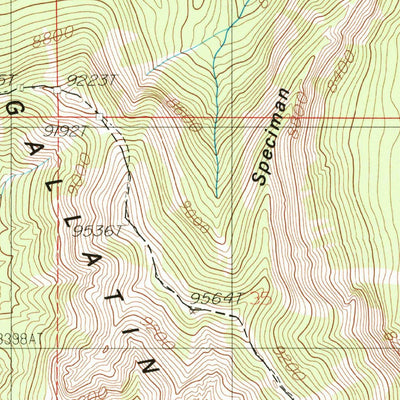United States Geological Survey Big Horn Peak, MT-WY (1986, 24000-Scale) digital map