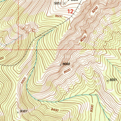 United States Geological Survey Big Horn Peak, MT-WY (2000, 24000-Scale) digital map