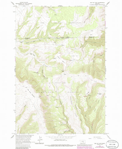United States Geological Survey Big Ice Cave, MT (1964, 24000-Scale) digital map