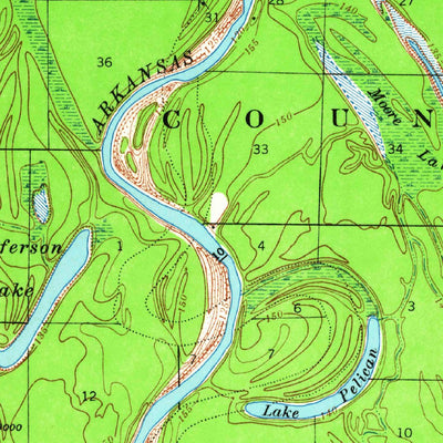 United States Geological Survey Big Island, AR-MS (1939, 62500-Scale) digital map