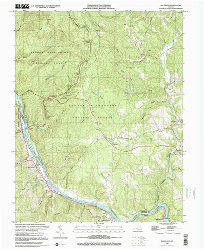 United States Geological Survey Big Island, VA (1999, 24000-Scale) digital map