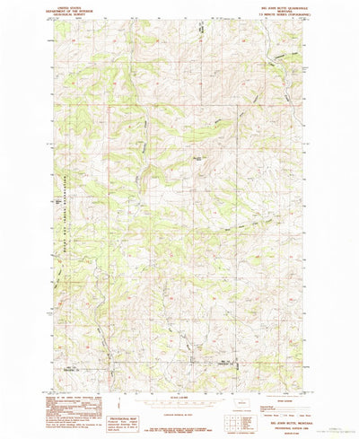 United States Geological Survey Big John Butte, MT (1984, 24000-Scale) digital map