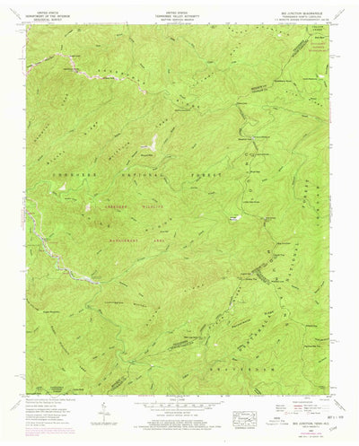 United States Geological Survey Big Junction, TN-NC (1957, 24000-Scale) digital map