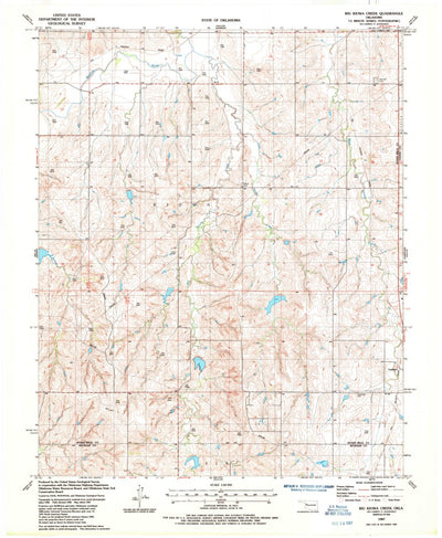 United States Geological Survey Big Kiowa Creek, OK (1987, 24000-Scale) digital map