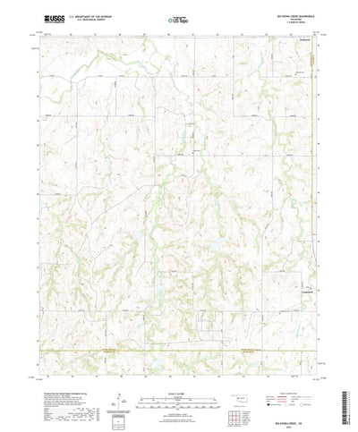 United States Geological Survey Big Kiowa Creek, OK (2022, 24000-Scale) digital map