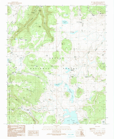 United States Geological Survey Big Lake North, AZ (1991, 24000-Scale) digital map