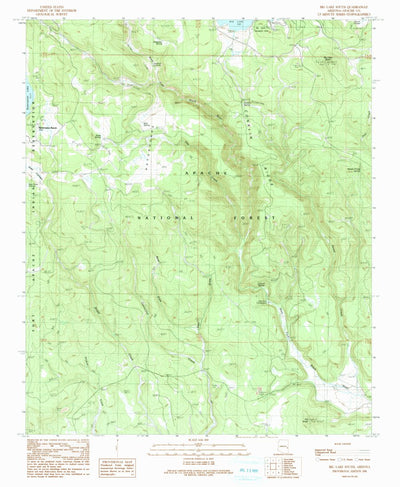 United States Geological Survey Big Lake South, AZ (1991, 24000-Scale) digital map