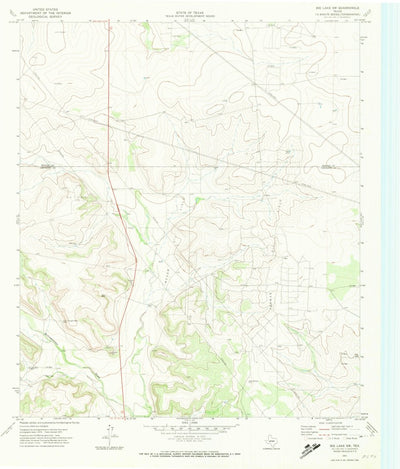 United States Geological Survey Big Lake SW, TX (1971, 24000-Scale) digital map
