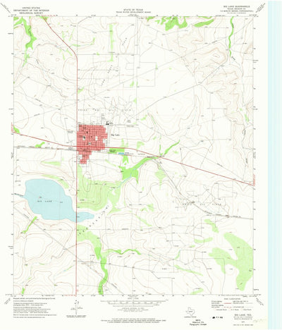 United States Geological Survey Big Lake, TX (1971, 24000-Scale) digital map